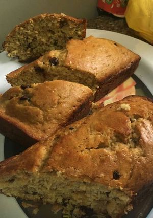 A picture of Carrot Cake with Chocolate chips toppins.