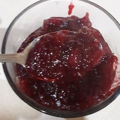 A picture of Holiday cranberry sauce.
