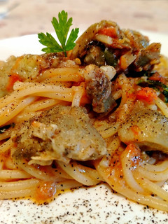 Foto di Spaghetti con Carciofi e Pomodorini Freschi