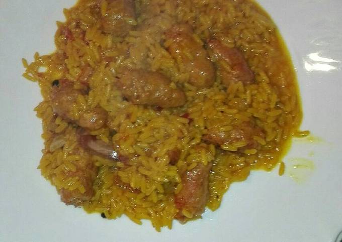 Arroz con salchichas frescas (longaniza blanca) Receta de Mari Ramos-  Cookpad