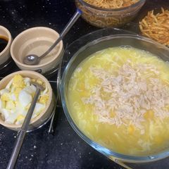 A picture of Chicken corn soup.
