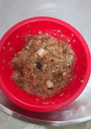 A picture of Baigan bharta.