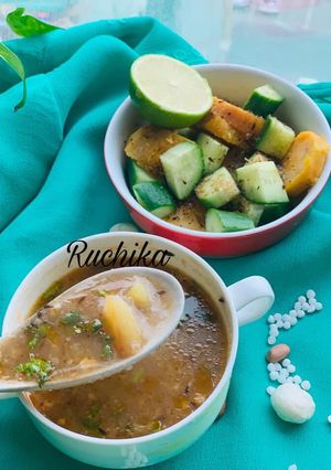 A picture of Sago soup/ sabudana ka soup.