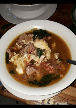 Una foto de Sopa de chorizo (sopa de bolo)