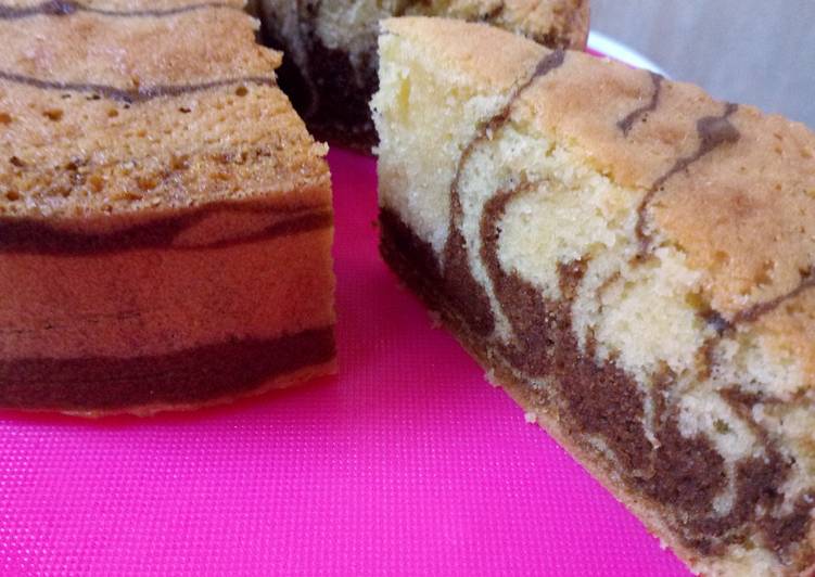 Marble Cake aka Bolu Marmer Putih telur #7