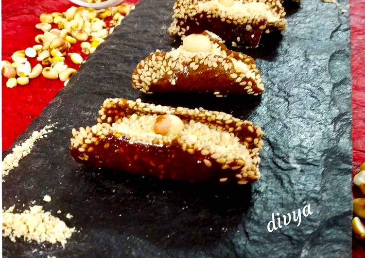 Sesame peanuts jaggery tacos