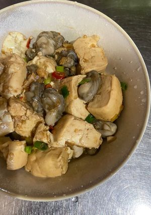 蔥燒蚵仔豆腐 的食譜成品照片