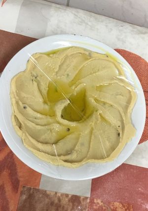 صورة لوصفة حمص بالطحينه