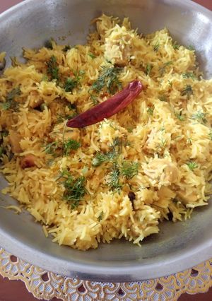 A picture of Gatte ki pulao.