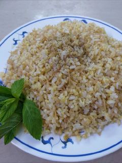 صورة لوصفة برغل مع رز بالشعيرية 🌾
