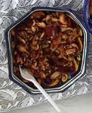 Hongos a los tres chiles y pulque