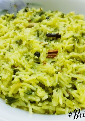 A picture of Palak Rice.