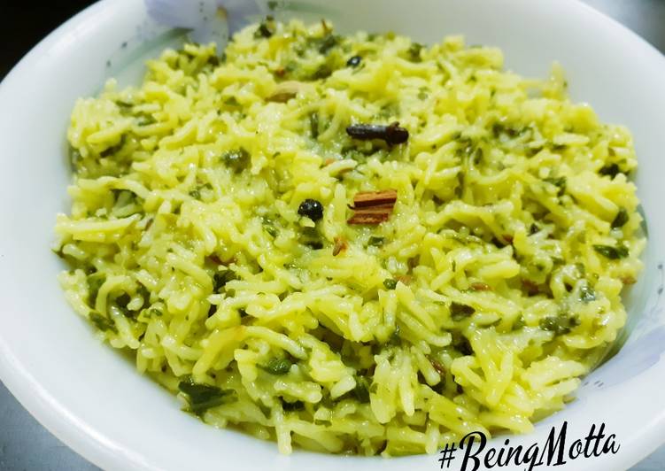 Recipe of Perfect Palak Rice