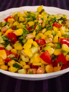 A picture of Corn cucumber salad.