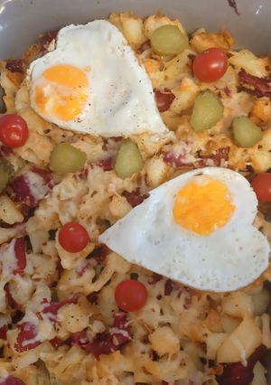 A picture of Pastrami potato bake.