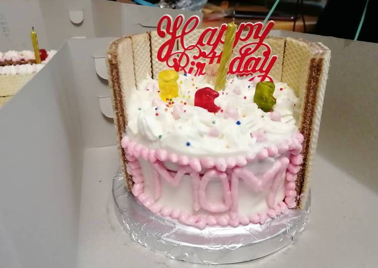 Fluffy birthday cake