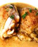 Contramuslos de pollo con salsa cremosa de calabaza y queso Skyr