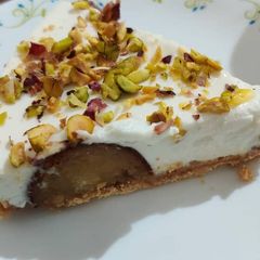 A picture of No bake gulab jamun cheesecake.