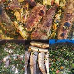 سمك مشوي محشي بثوم والبقدونس والفلفل وزيت الزيتون 🐟🧄🌶️🫑-レシピのメイン写真