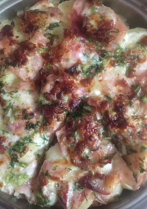 Una foto de Papas gratinadas