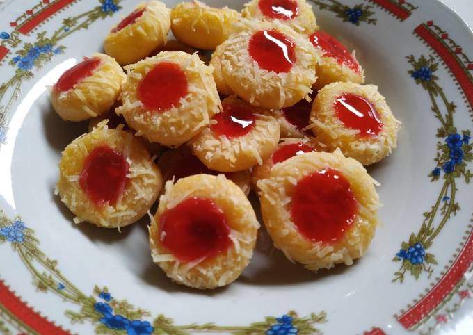 Strawberry Cheese Thumbprint Cookies