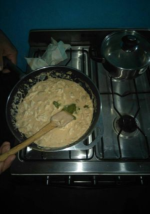Una foto de Pollo a la Strogonof
