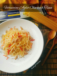 Foto resep Fettuccine Aglio Olio with Tuna