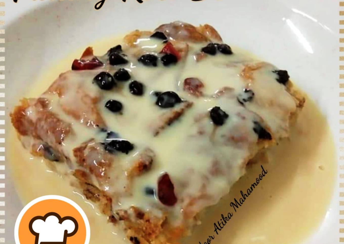 Puding roti dengan sup