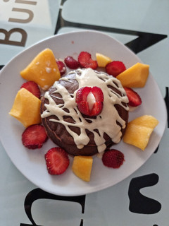 Una foto de Tortitas de plátano y avena (sabor Brownie)