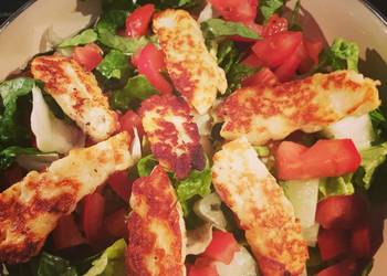 Easiest Way to Cook Delicious Grilled Halloumi Spinach Salad
