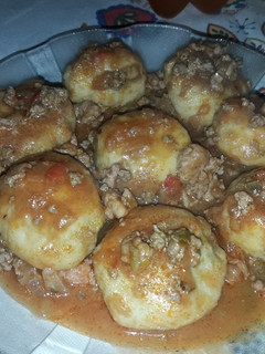 Una foto de Ñoquis rellenos de espinaca y queso💕🔥