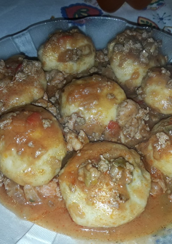 Una foto de Ñoquis rellenos de espinaca y queso💕🔥