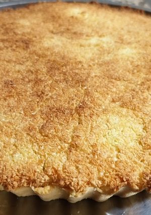 Una foto de Tarta de coco con dulce de leche fácil