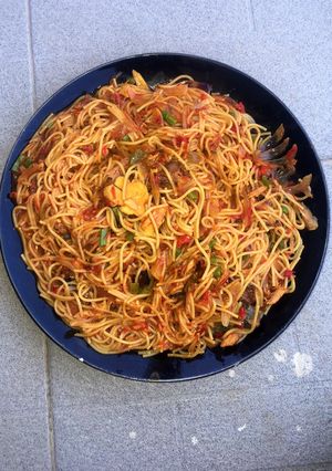 A picture of Spagetti jollof🍝🍜.