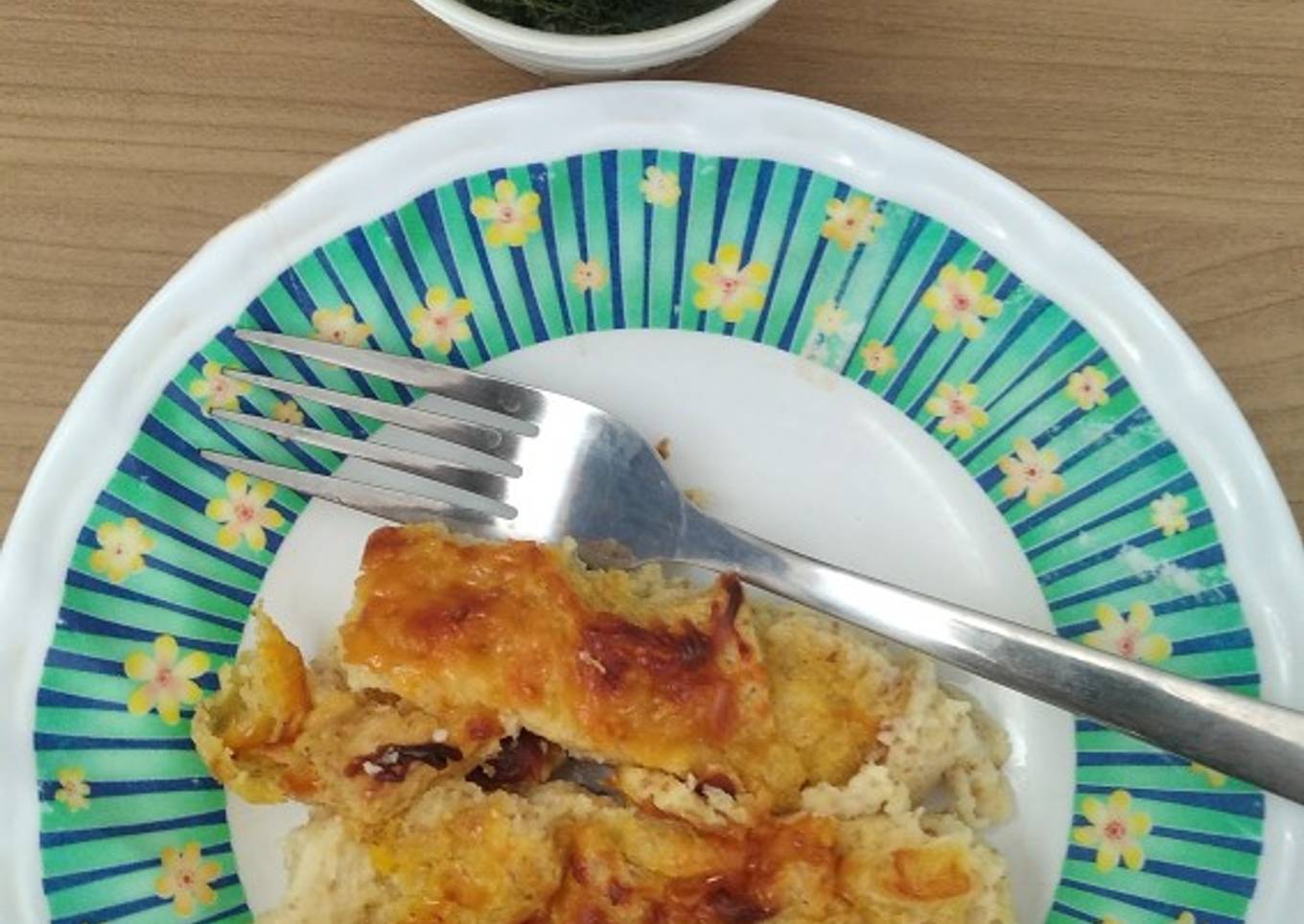 Puding roti keju panggang