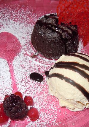 Una foto de Coulant de chocolate