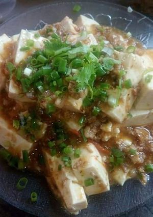 Hình của món Đậu phụ sốt thịt.