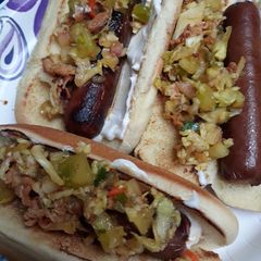 A picture of Hotdogs with Relish for Multiple Reasons.