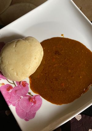 A picture of Semo and dry okro.