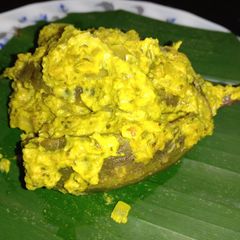 A picture of Steamed brinjal masala.