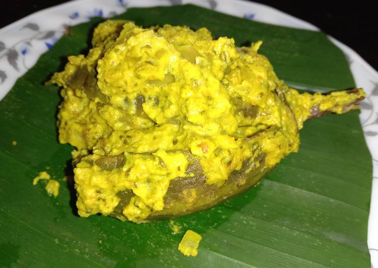 Steamed brinjal masala