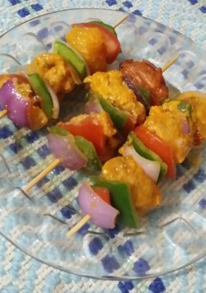 A picture of Chicken shashlik stick.