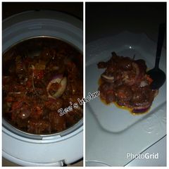 A picture of Gbomo(ganda) sauce to go with rice and yam.