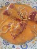 Pimientos del piquillo con guiso de bacalao y gulas