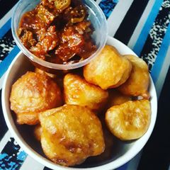 A picture of Condensed  Milk puff puff.