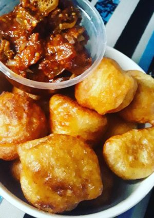 A picture of Condensed  Milk puff puff.
