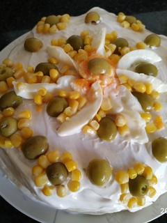 Una foto de Tarta salada de tortitas Thermomix