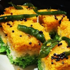 A picture of Tricolor Dhokla.