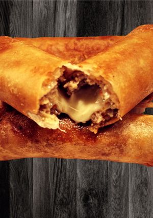 A picture of Cheesy Chicken Lumpiang Shanghai.