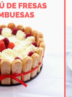 Una foto de Tiramisú de fresas y frambuesas sin huevo